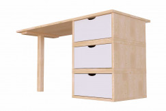 Bureau bois 3 tiroirs Cube