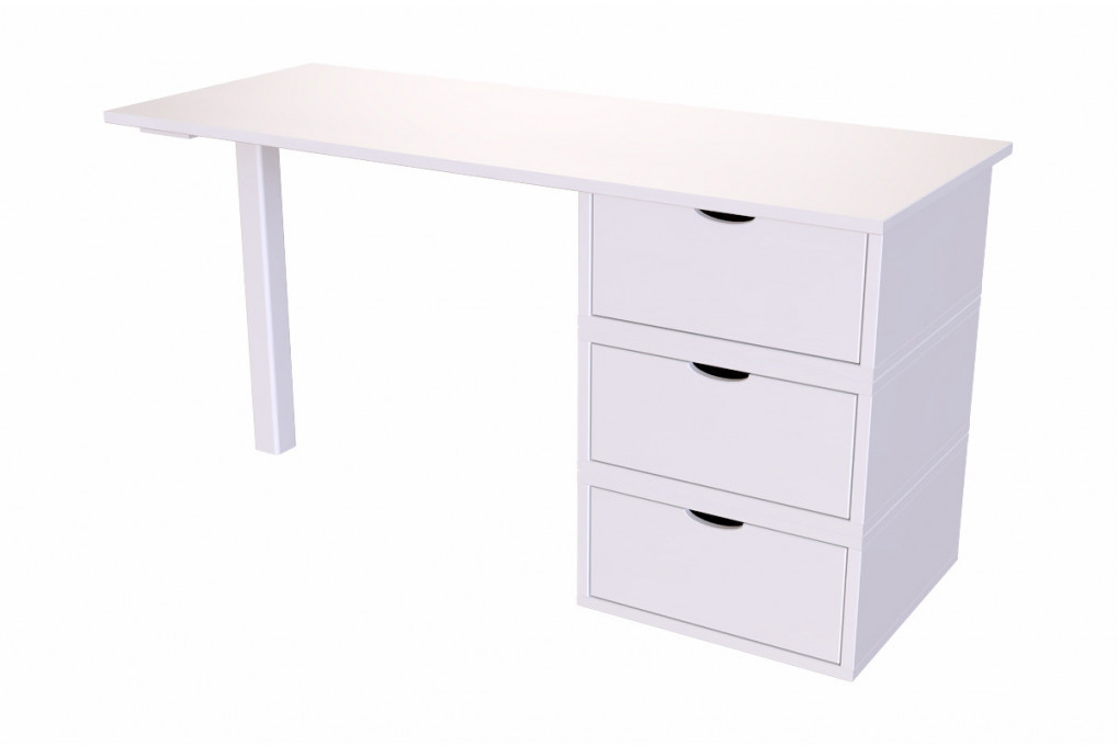 Bureau bois 3 tiroirs Cube