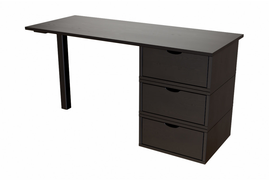 Bureau bois 3 tiroirs Cube