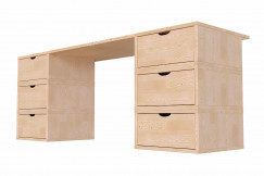 Scrivania legno 6 cassetti a cubo