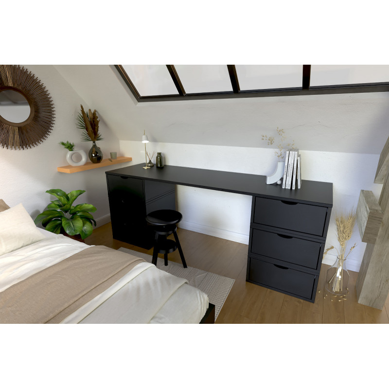 Scrivania legno massello CUBE - vernice nera