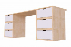 Scrivania legno 6 cassetti a cubo
