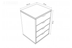 Schubladencontainer mit 4 Schubladen