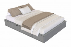 Lit double avec rangement tiroirs Cube - 140x200