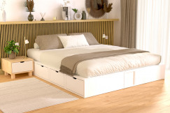 Lit double avec rangement tiroirs Cube - 160x200