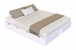 Lit double avec rangement tiroirs Cube - 160x200