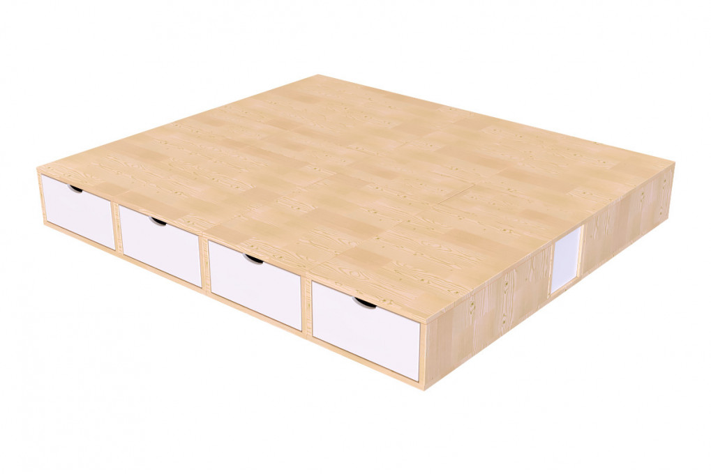 Letto matrimoniale con contenitore Cubo - 160x200