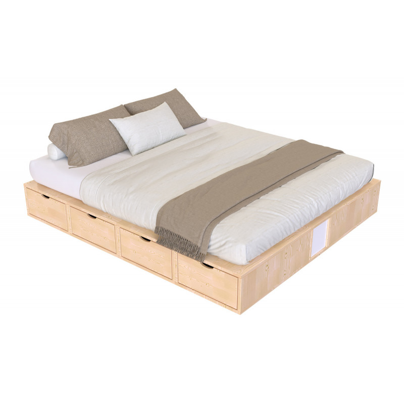 Letto matrimoniale con cassetti 160x200 - vernice naturale all'acqua