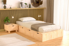 Bett mit Schubladen 90x200 Würfel