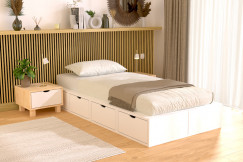 Lit 1 place avec rangement 90x200 Cube