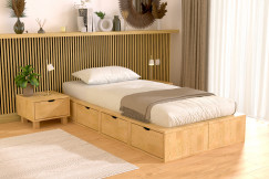 Single bed with drawer 90x200 Cube