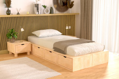 Bett mit Schubladen 90x200 Würfel