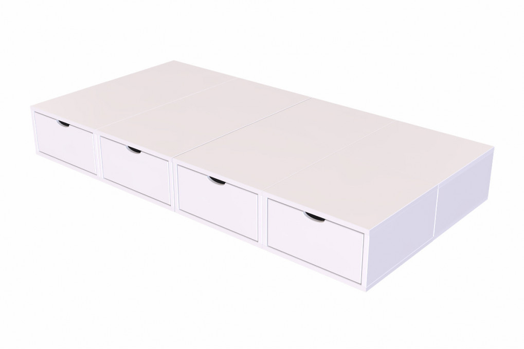 Lit 1 place avec rangement 90x200 Cube