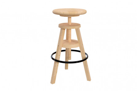 Wooden bar stool with screw
