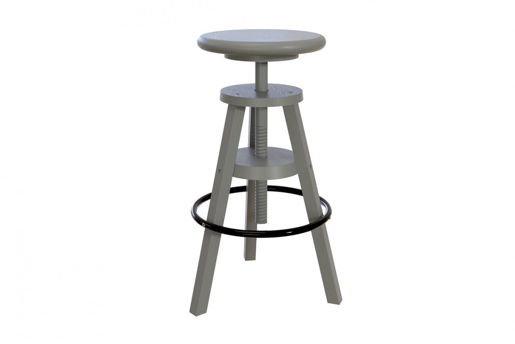 Wooden bar stool with screw
