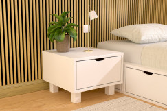 Table de chevet bois Cube + tiroir