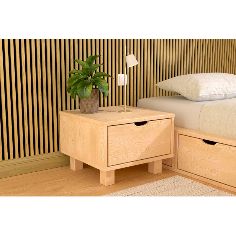 Comodino a cubo - vernice naturale satinata