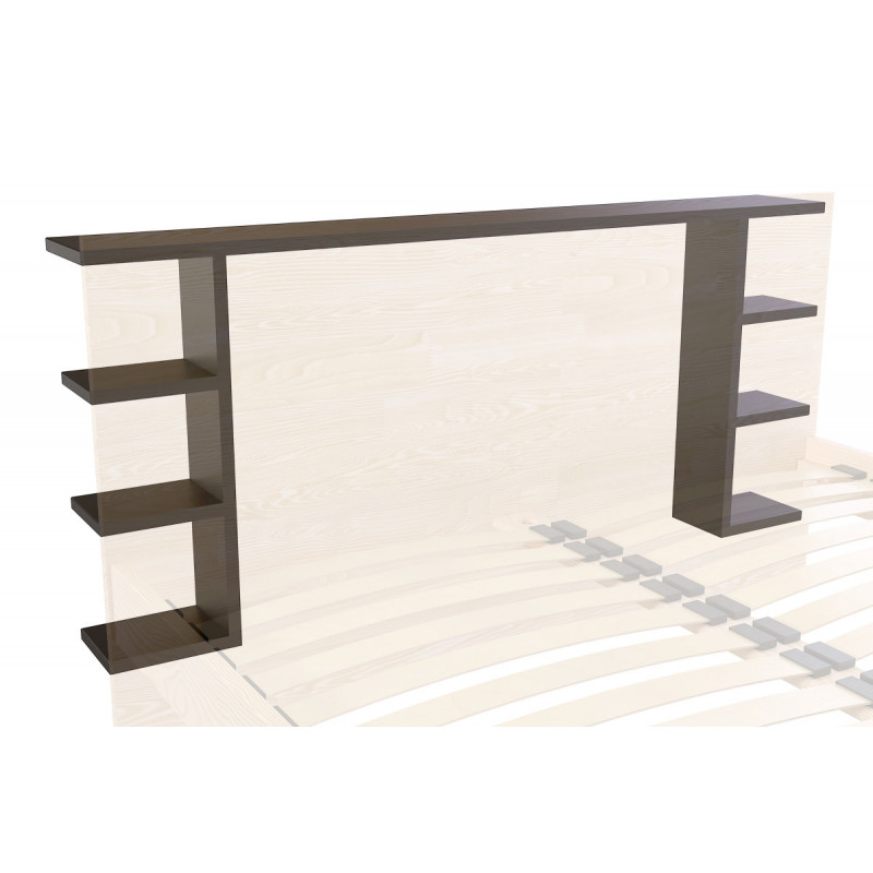 Testiera in legno verniciato all'acqua nero per letto largo 140/160 cm