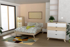 Skandinavisches Bett Viking 140x190 aus Massivholz