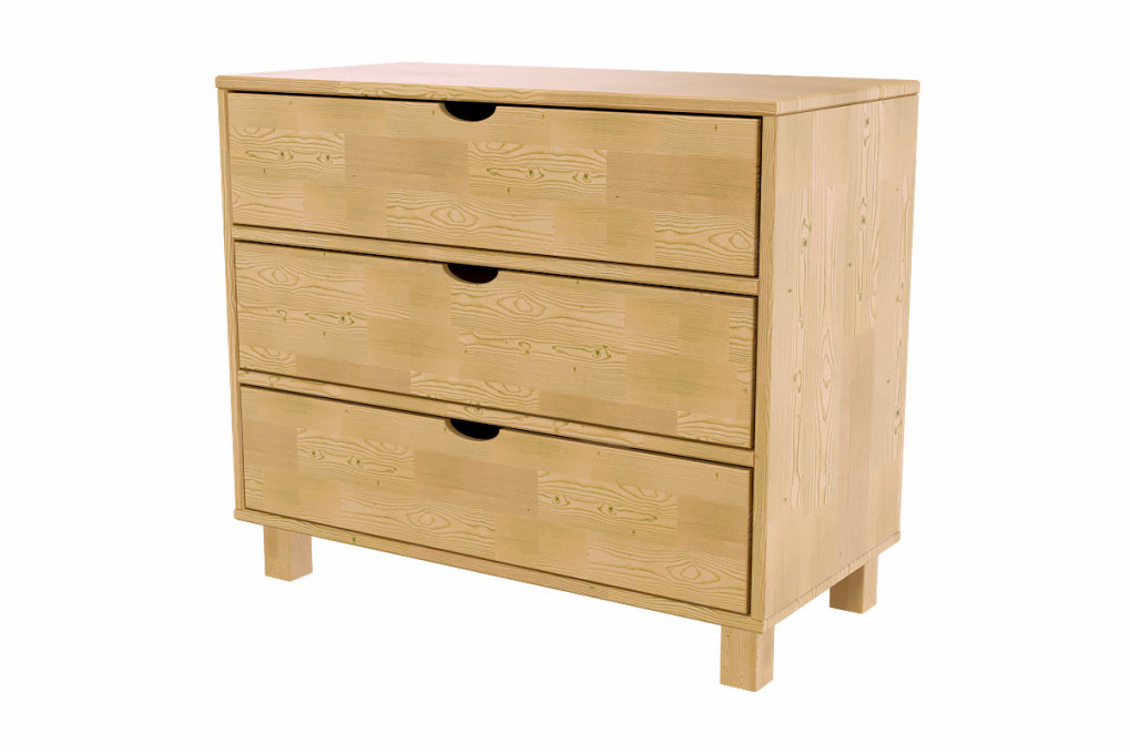 Commode bois 3 tiroirs Cube