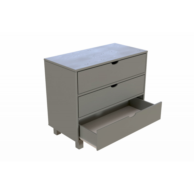 Cassettiera 3 cassetti CUBO - vernice all'acqua grigia