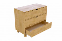 Commode bois 3 tiroirs Cube