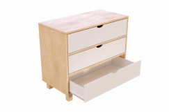 Commode bois 3 tiroirs Cube