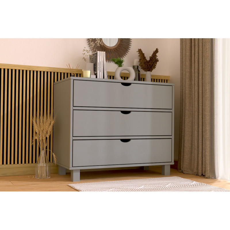 Cassettiere di legno CUBO - vernice grigia