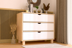 Commode bois 3 tiroirs Cube