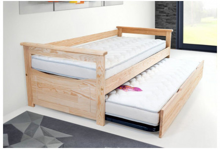 Letto estraibile 90x200 Topaze pino massiccio