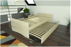 Trundle bed 80x200  ABC in solid Pine