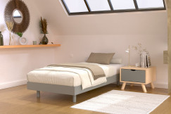 Sommier à lattes 1 place bois Kit France - 80x200