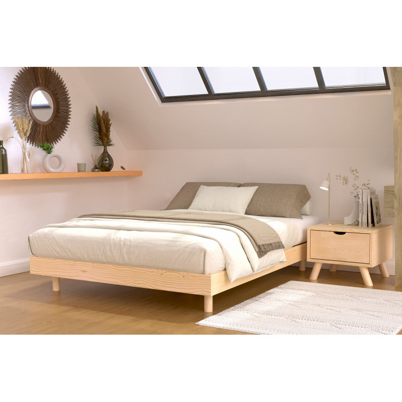 Somier 160x200 Kit France - barniz satinado transparente