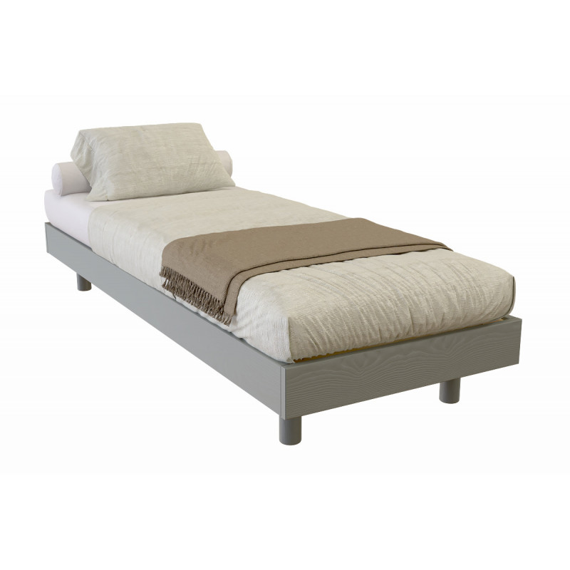 Kit France wooden slat beds - grey satin varnish