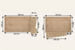 Letto a soppalco adulti legno 120x200 Alpage regolabile in altezza + scala a cubo