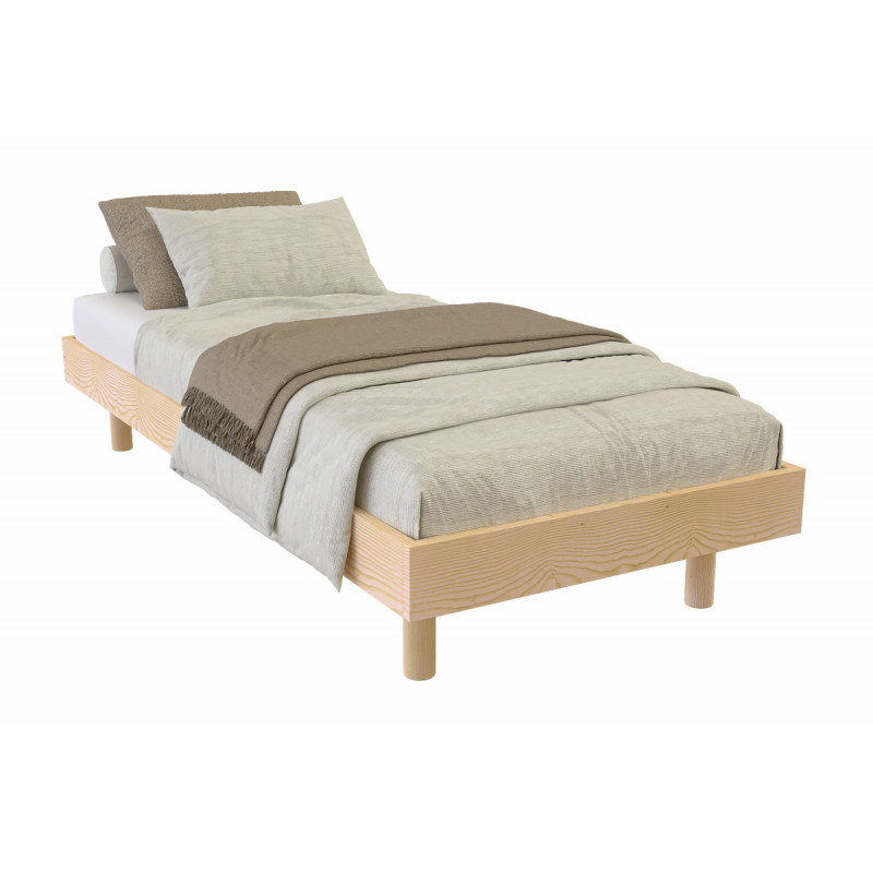 Wooden bed base Kit Noé 80x200 natural wood
