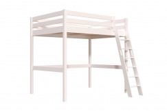 Lit mezzanine 2 places bois Sylvia 140x190 échelle inclinée