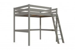 Letto a soppalco 140x190 legno con scala Sylvia scala inclinata