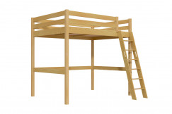 Letto a soppalco 140x190 legno con scala Sylvia scala inclinata