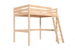 Wooden high sleeper bed Sylvia 140x190 inclined ladder