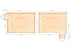 Wooden high sleeper bed Sylvia 140x190 inclined ladder