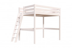 Lit mezzanine 2 places bois Sylvia 140x190 échelle inclinée