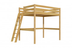 Letto a soppalco 140x190 legno con scala Sylvia scala inclinata