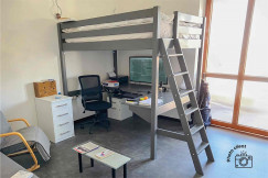 Wooden high sleeper bed Sylvia 140x190 inclined ladder