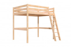 Lit mezzanine 2 places bois Sylvia 140x200 échelle inclinée