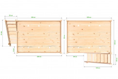 Cama alta Sylvia 140x200 con la escalera de miller