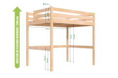 Cama alta Sylvia 140x200 con la escalera de miller