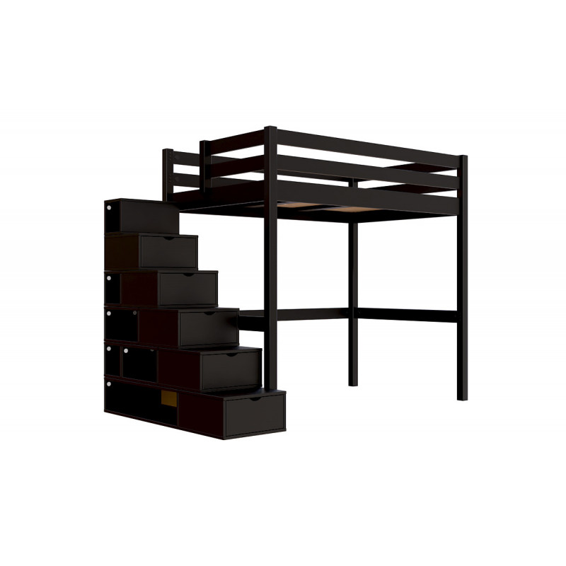 Sylvia high sleeper bed 120x200 with staircase with storage