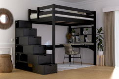 Sylvia high sleeper bed 120x200 with staircase with storage