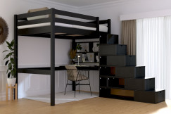 Sylvia high sleeper bed 120x200 with staircase with storage